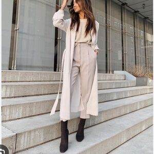 Babaton New Kahlo Robe Matte satin wrap jacket with removable belt